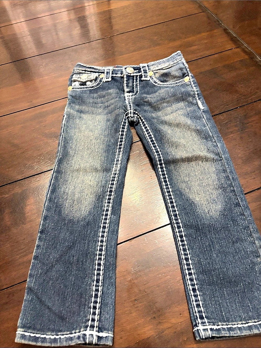 True Religion Billy Section Row Seat Jeans Girls 5/6 Blue